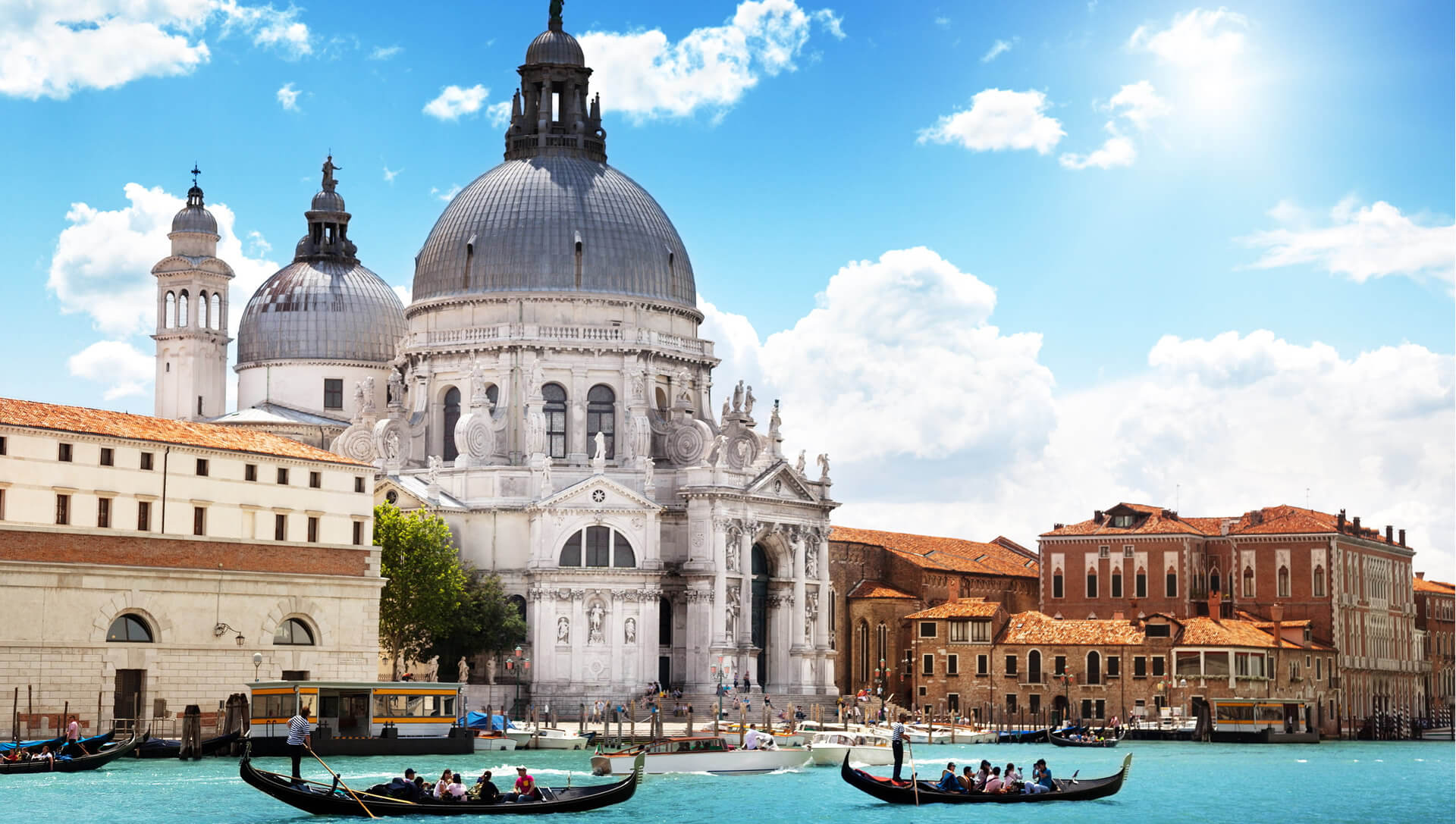 Gondola Punta and Basilica Salute Venice